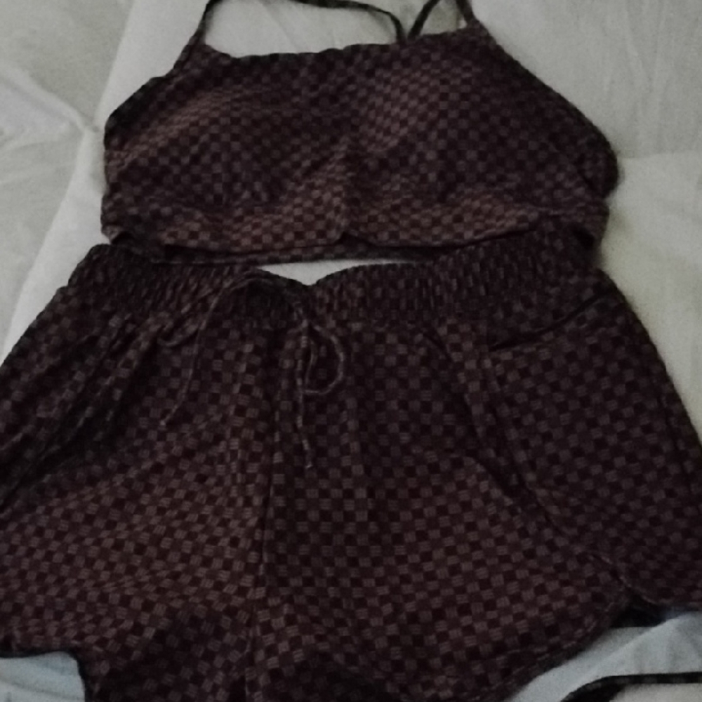 Checkered Two Piece Swimsuit